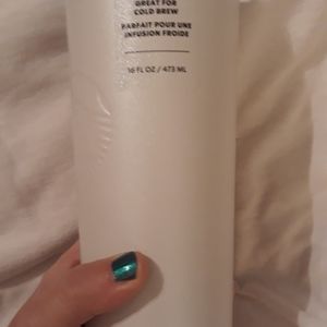 Starbucks white pearlescent tumbler